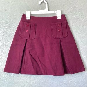 60s burgundy pleated skirt